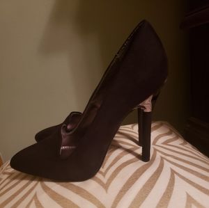 Worthington Suede and Silver Metallic Heels